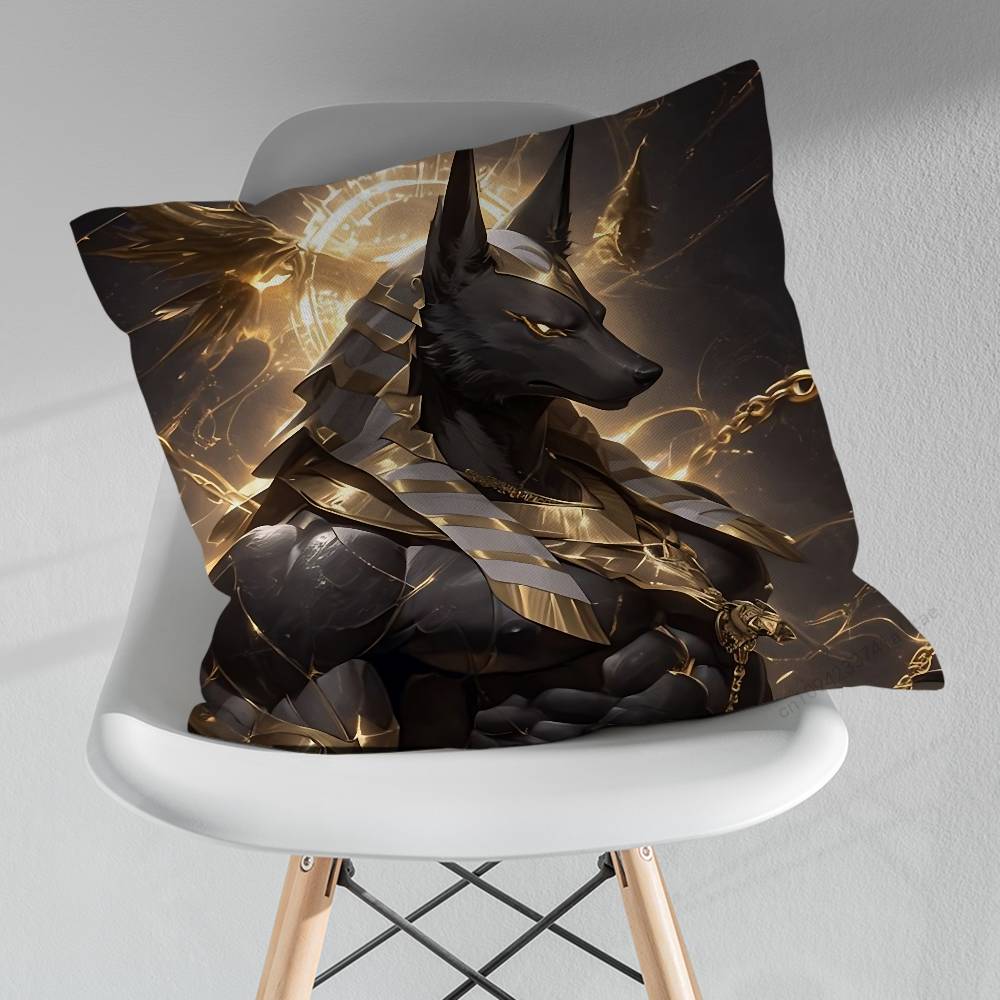 Egyptian God Anubis Pillowcase for Sofa Room Office Decor Printing Merchandise AllMatch Cushion Cover