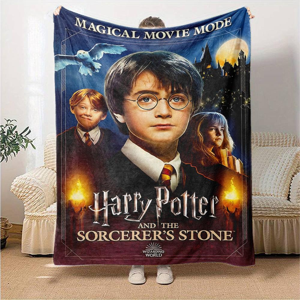 1pc Harry Potter, Sorcerer's Stone Flannel Blanket Soft Warm Throw for Home, Office, Travel, All-Season Cozy Bedding GiftL1041