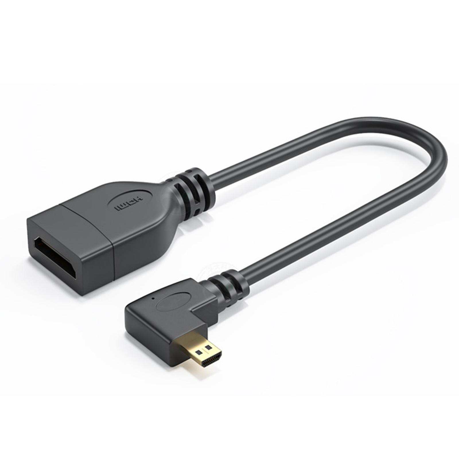 

Кабель HDMI Female to Micro HDMI Male 4K60Hz 90-градусный угловой переходник 3840x2160P четкая и быстрая скорость для проектора, монитора, телевизора PVC
