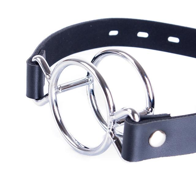 Metal Double Ring Open Mouth Gag Slave Fetish   Restraints Gags