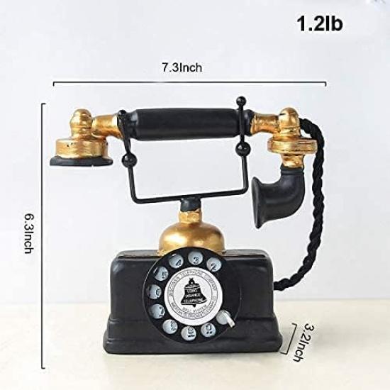Large Creative Retro Decorative Phone Model Telephone Wall Decor, Vintage Rotary Telephone Decor Statue Artist Figurine Cafe bar Window Decor Model