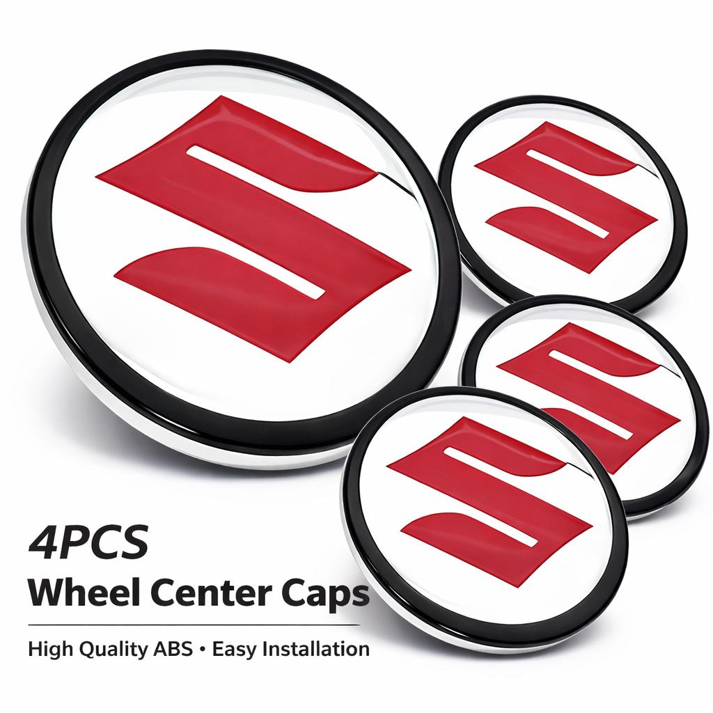 4 stk Suzuki 3D 56mm 60mm 65mm 68mm Bilfælgemblem Fælgcenterkapsel auto Fælg refit mærke Covers styling klistermærke tilbehør