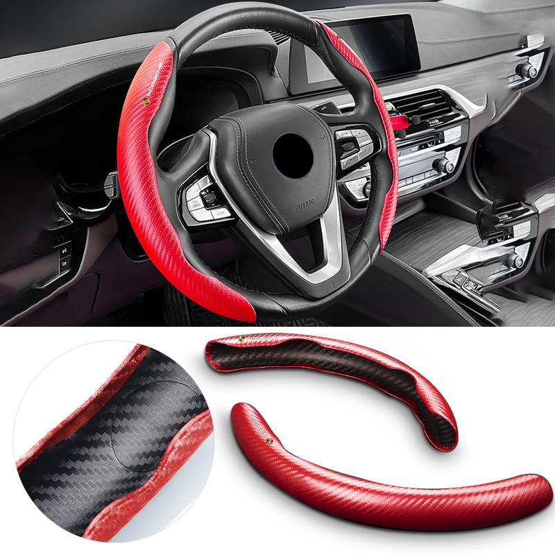 Carbon Fiber Car Steering Wheel Cover Non-slips Decoration For Porsche 911 718 Taycan Panamera Cayenne Macan Cayman Accessories