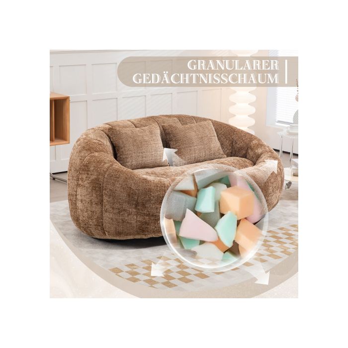 Sedací vak - MUVOE - Dvojmístná pohovka - Šenil - Pohodlný - Odolný - Interiér