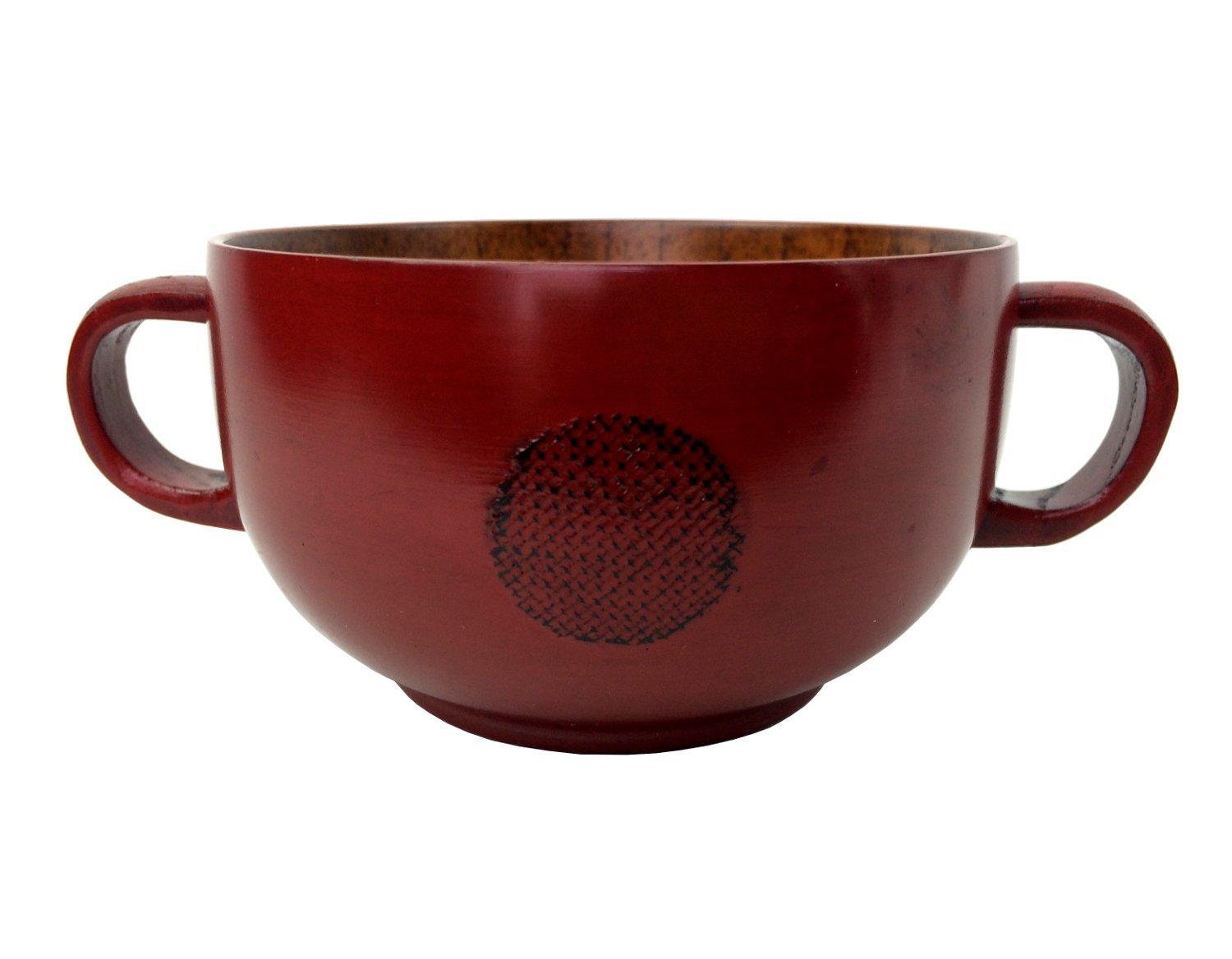 

Nakatani Brothers Company Yamanaka Lacquerware Children s Soup Cup, Negoro Fabric, Madoka, Two-Handed, W90-5
