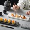 Multipurpose Ceramic Serving Dish Rectangular Plate For Sushi Appetizers Dessert Household Snacks Plate Easy To Clean