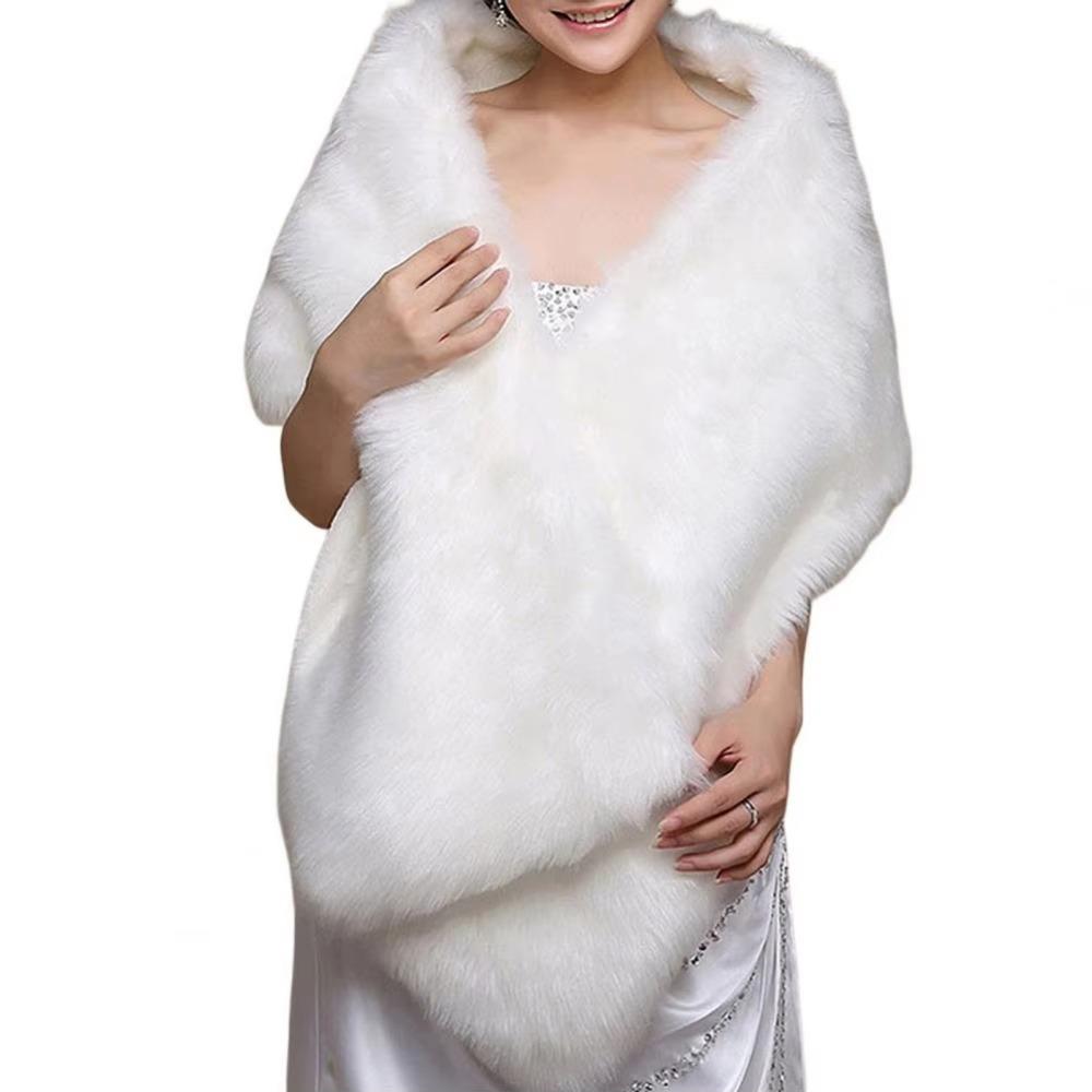 Thickened Bridal Gown Shawl Warm Women s Plush Shawl Windproof Wedding Wrap  Autumn Winter