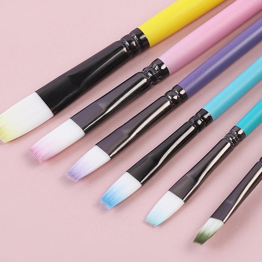 6PCS Professional Paintbrush Artist Paint Brush Nylon Bristle Paint Brush for Watercolor Gouaches Acrylic Oil Painting