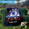 Custom Name Chelsea Crest Artwork Blanket Lightweight Ideal Bedding Blanket Perfect for Travel, Camping, Living Rooms, Sofas, Christmas Gift