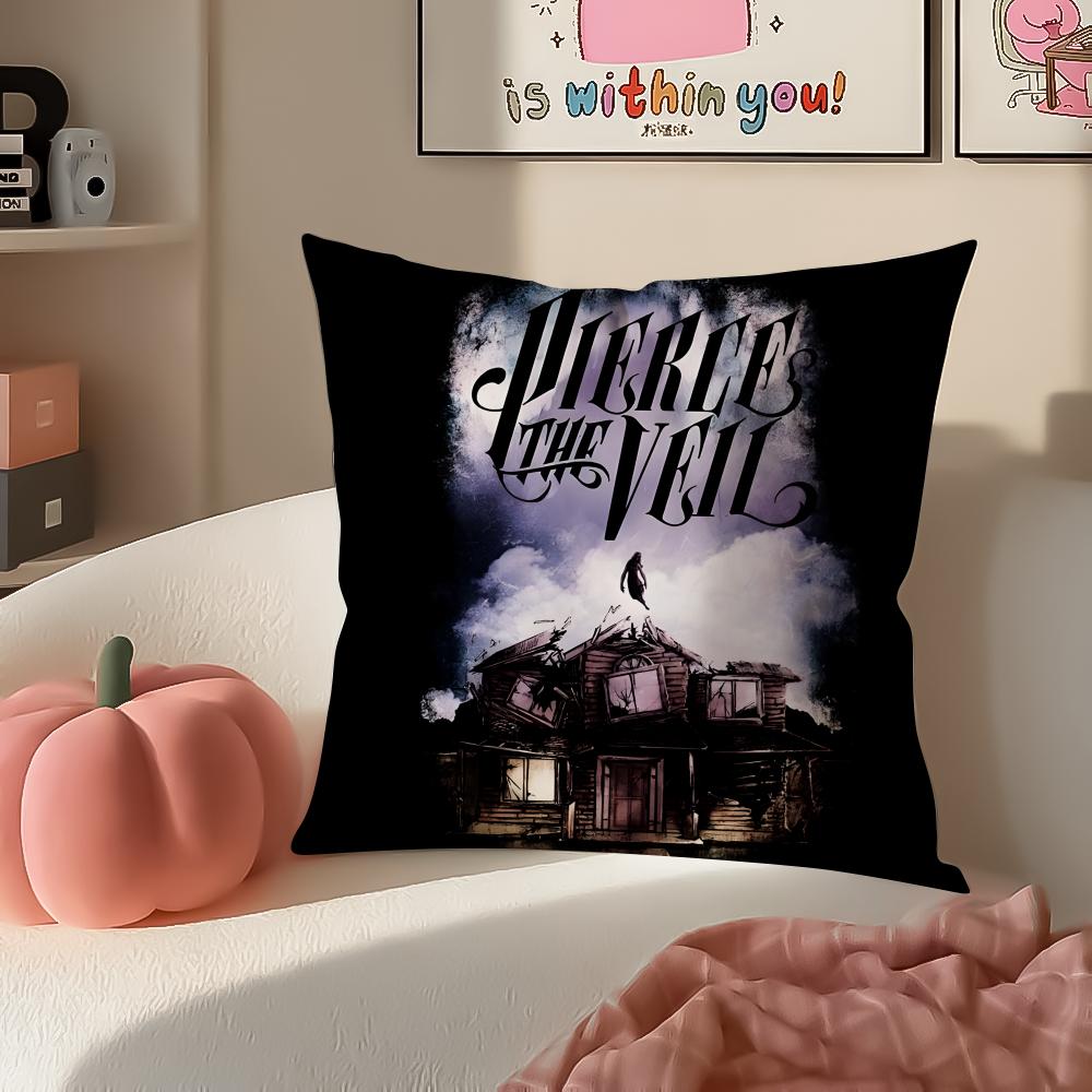Dynamic Rock Band PPierce The Veil Cushion Cover Pillowcase Short Plush Invisible zipper Room Sofa Cushion Cover