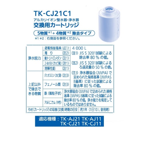 Panasonic Water Purifier Cartridge for Faucet Direct Connection Mizutopia 1 Piece TK-CJ21C1