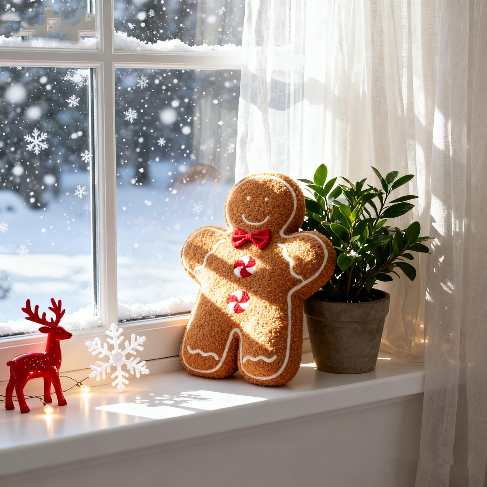 

Рождественская подушка из пряничного теста One Size коричневый