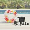 Pool Pond Beach Inflatable Water Wheel Raft Roller Floating Toys Electric Air Pump Nozzles Included