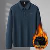 Men's Plus Size Fleece Lined Lapel Polo Shirt