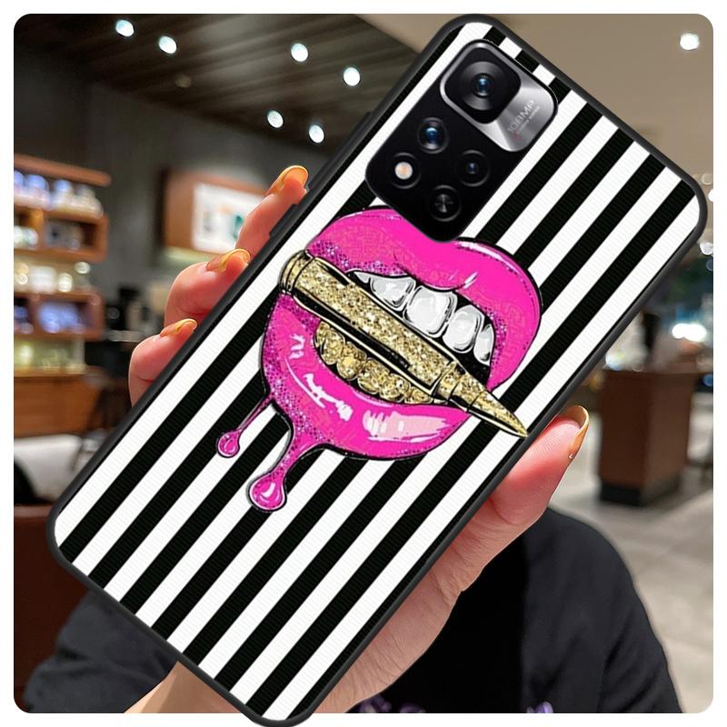 Sexy Lips KISS For Redmi 10 9C 10C 12C Cover For Xiaomi Redmi Note 12 Pro 10 9 8 11 Pro 9S 10S 11S 12S Case