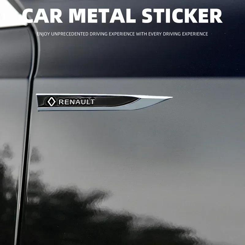 2026 Heiß Für Renault Radkappen 3D Metall Autoemblem Logo Kotflügel Klinge Aufkleber Abzeichen Auto Karosserie Schutzaufkleber Für Renault Clio Lag