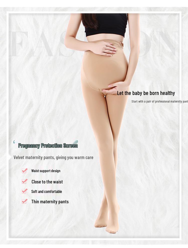 Damskie ciążowe legginsy podtrzymujące - Średniej grubości, 120D, Wiosna/Lato