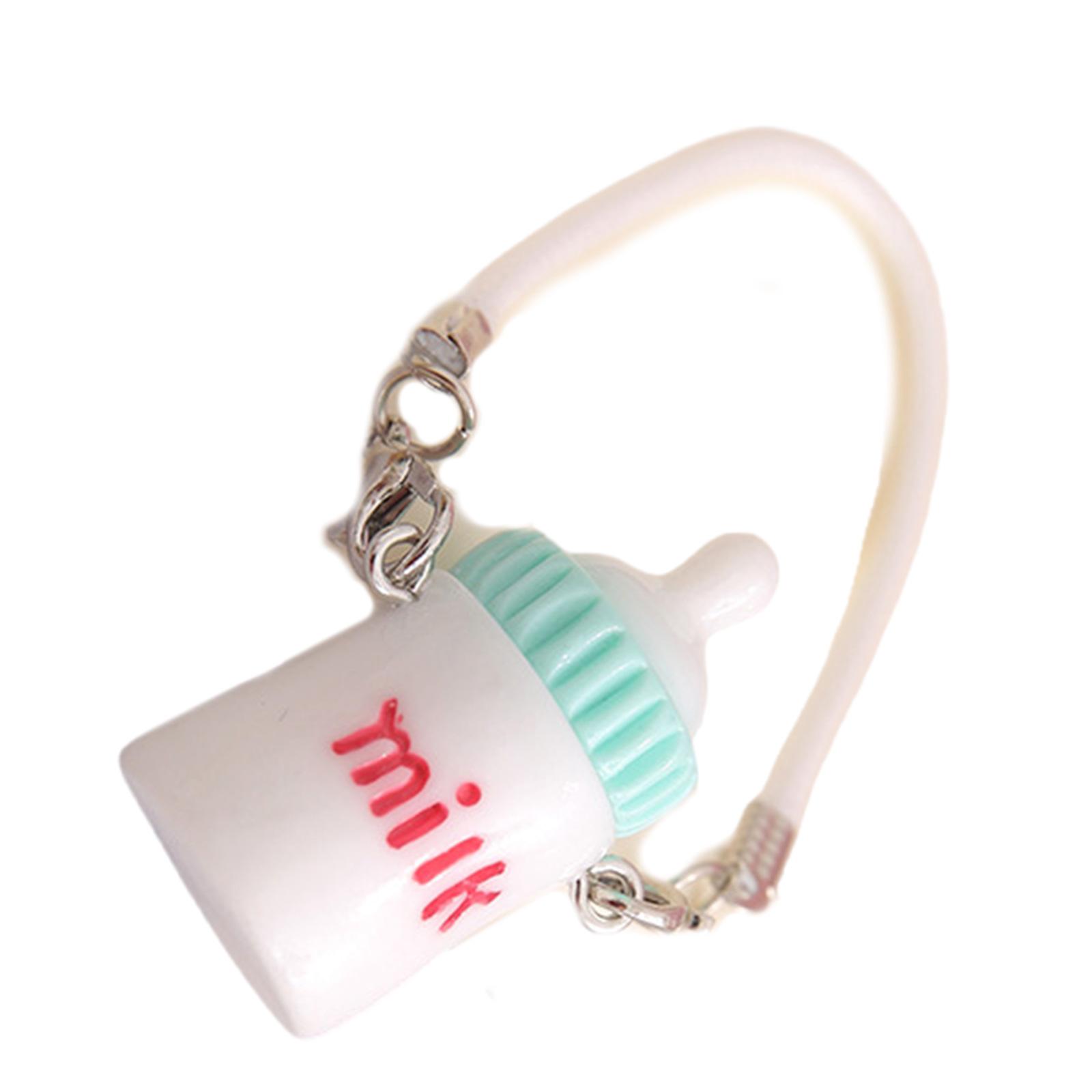 

Multipurpose Small Water Bottle Charm Resin Keychain Accessory Convenient for Girls Dollhouse Decoration Gifts белый
