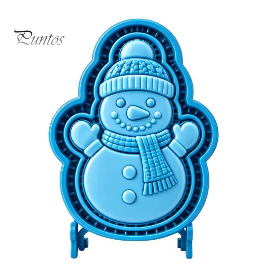 Party Snack Baking Kit Christmas Cookie Cutter, Push Type Integrated Mold, Plastic Holiday Biscuit Stampers Clay Decorating Tool for Kitchen Supplies