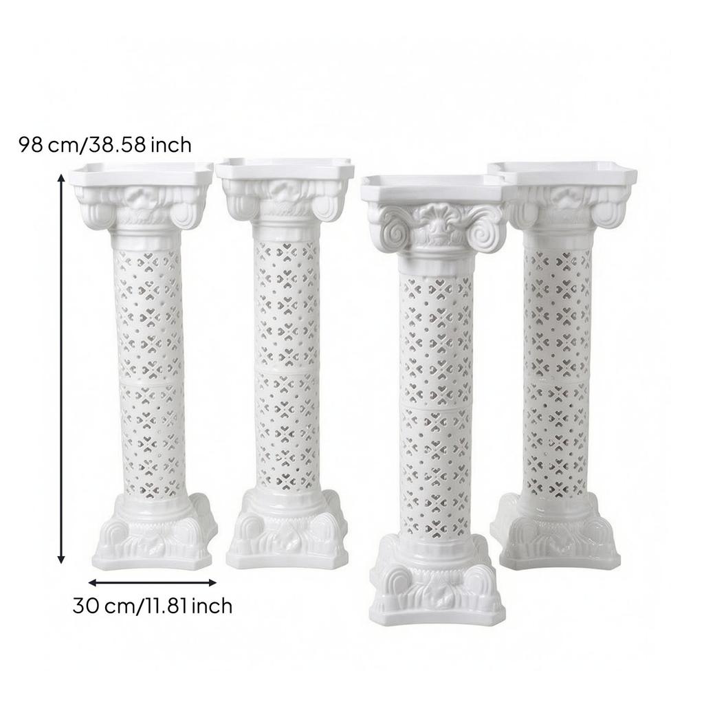 4 Pieces Hollow Roman Pillar Ornate Wedding Column Classic for Event Decorators
