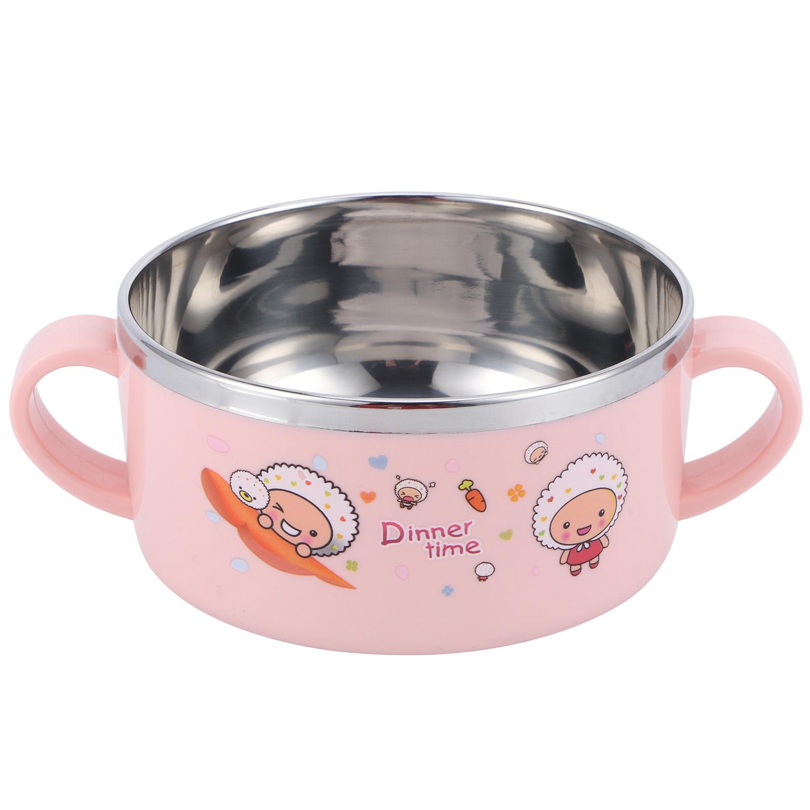 

Baby Children Bowl Cartoon 304 Stainless Steel Rice Feeding Bowl with Lid Tableware