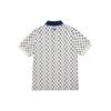 New MLB Base Logo Polo Shirts Men's White 3LPQM1023-50CRS