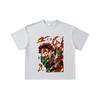 260 GSM Double Yarn 32 Count 100% Cotton Demon Slayer V101 Tanjiro Print Unisex Heavy Cotton T Shirt