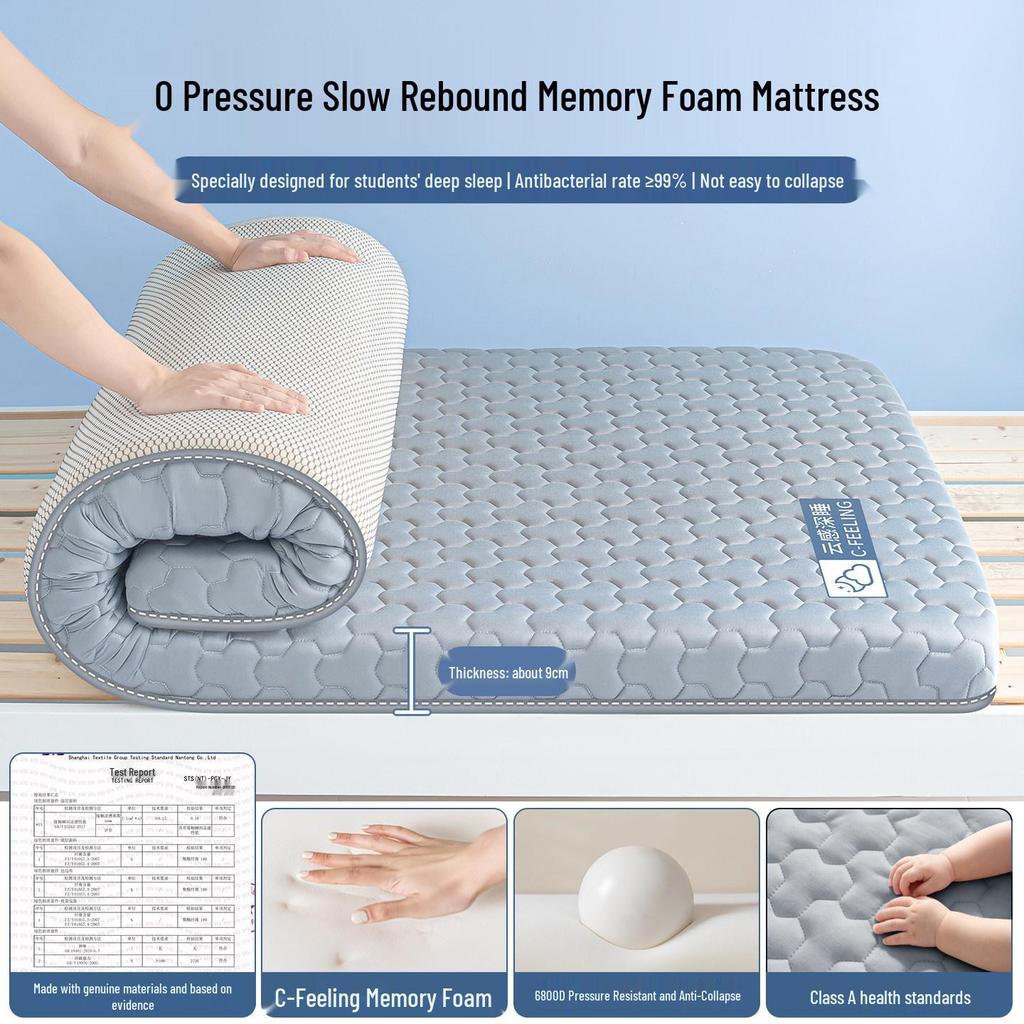 Soft Memory Foam Mattress Topper for Students - Single 90x190, Ideal for Dorms & Boarding