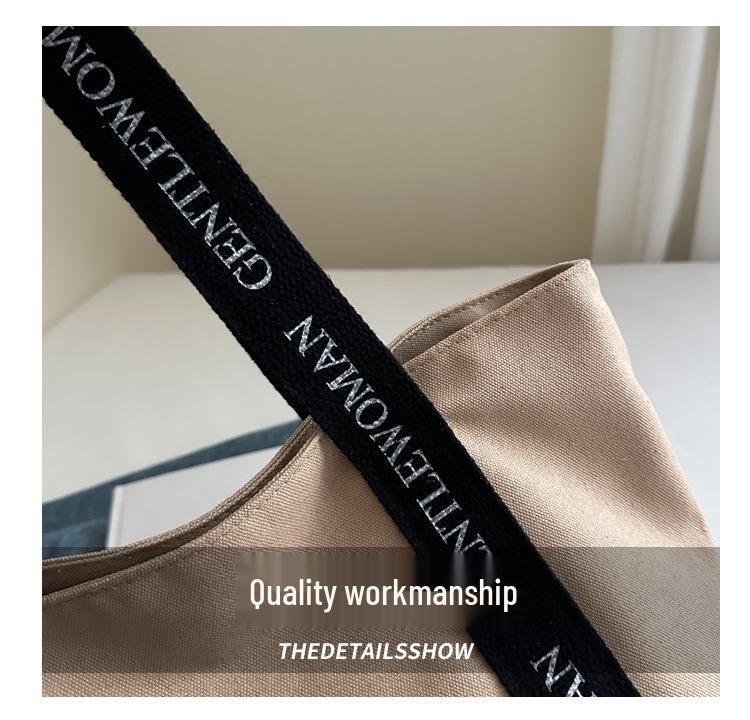 Large Capacity Canvas Tote Bag - Fashionable Japanese Korean Style, Single Shoulder, Handheld.