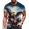 Maglietta da uomo a maniche corte con scollo rotondo, pullover stampato in 3D, top casual