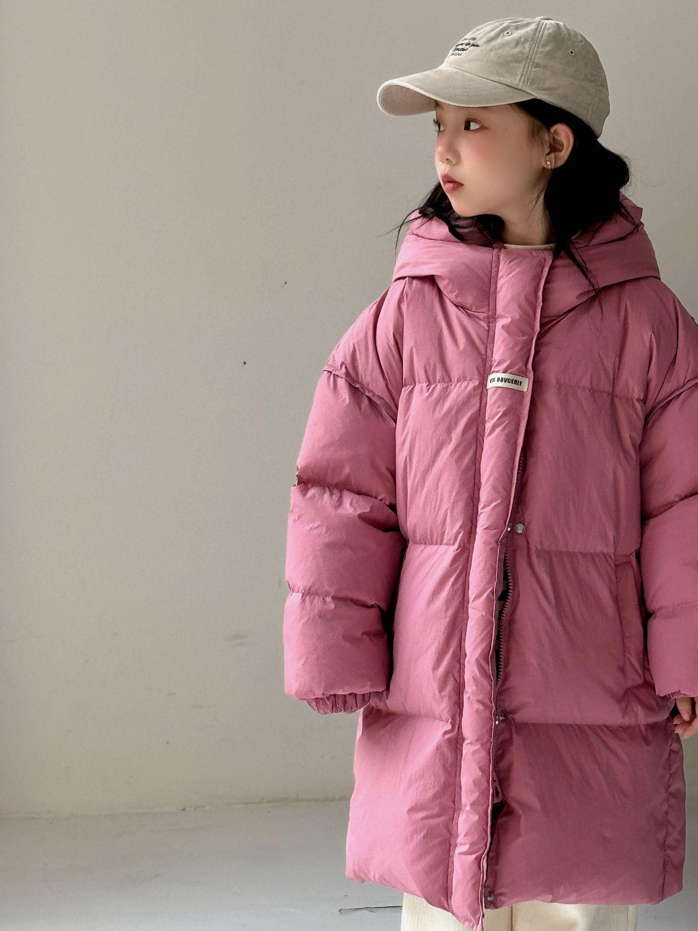 

Детская зимняя куртка средней длины с трехслойной защитой DuPont - Повседневный свободный крой, 90% пух белой утки, куртка на молнии 160 cm