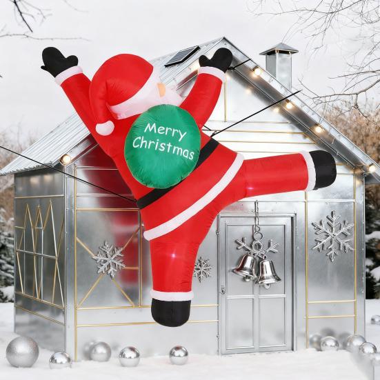 Christmas Inflatable Santa Claus Outdoor Decoration Large Lighted Blow Up Santa with Built-in LED Light for Front Back Yard Garden Lawn Outside Decor