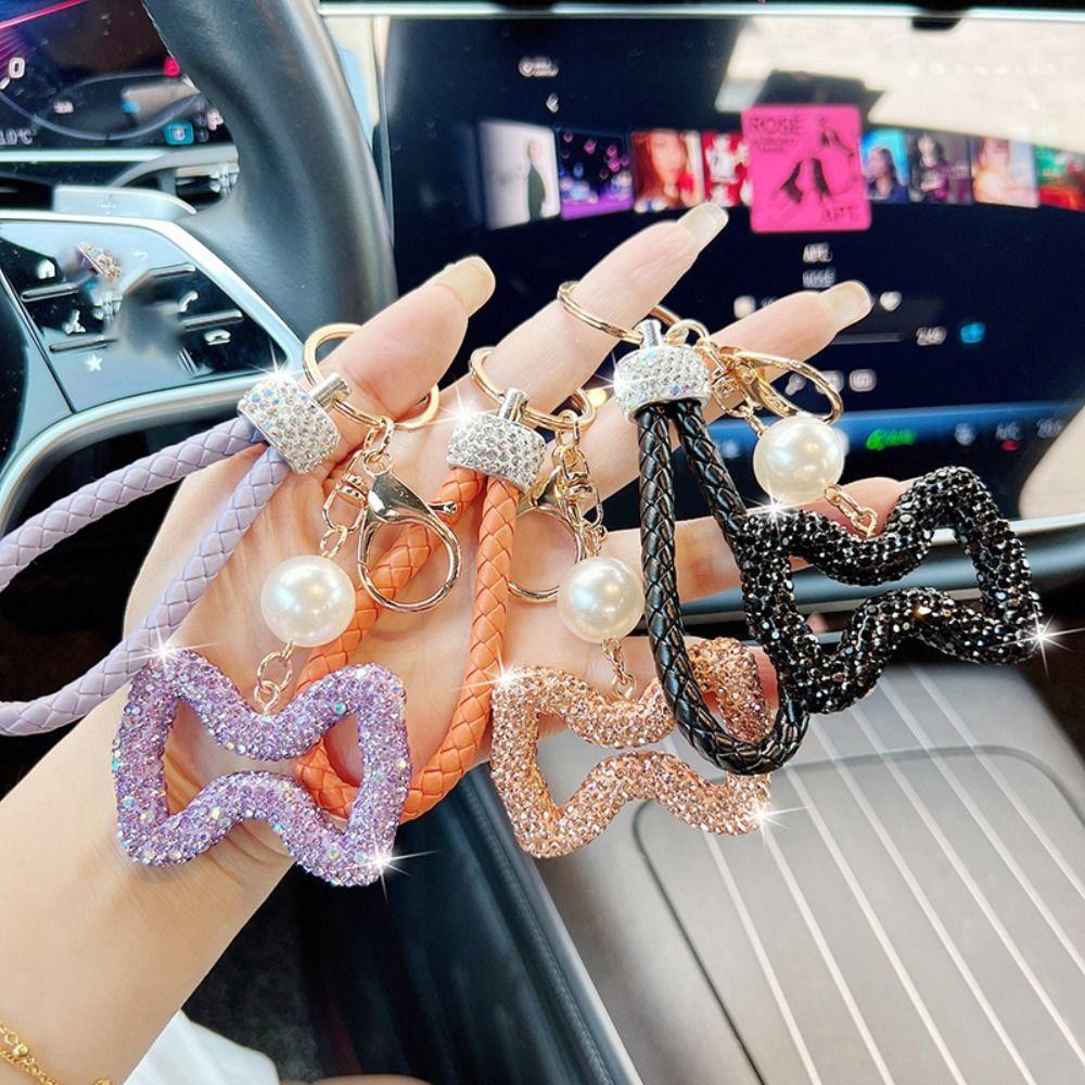 Hollow Out Design Leather Rope Keychain Simple Style Car Key Pendant  Personal Accessories