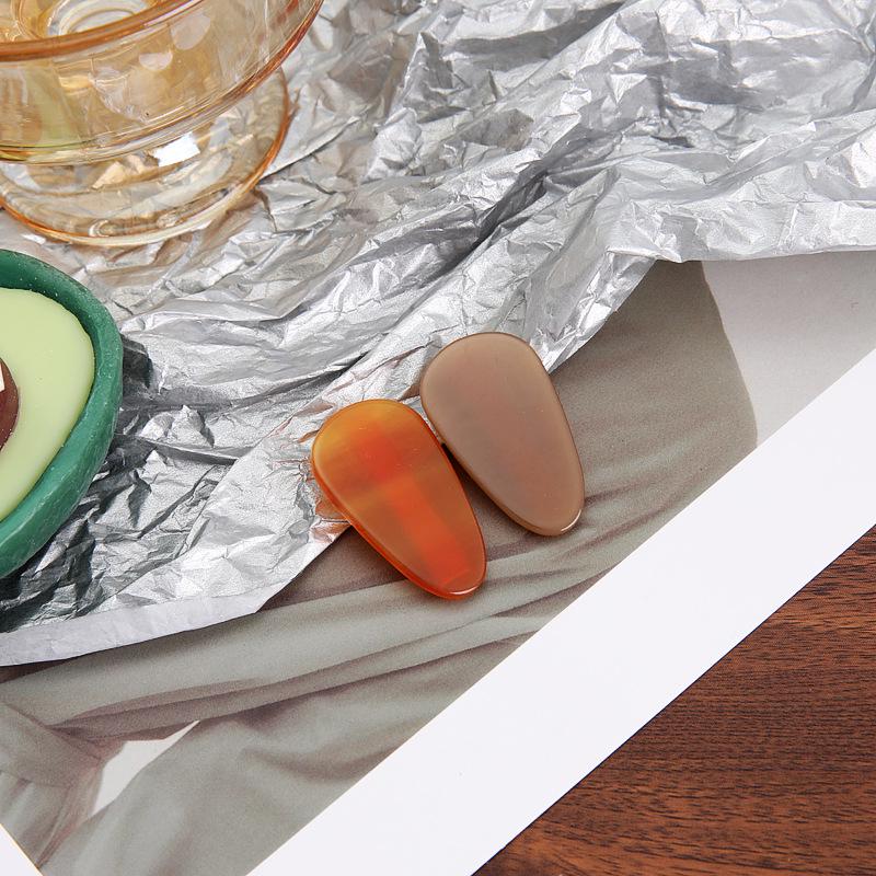 Textured Acetate Color Block Duckbill Hair Clips - Fashionable Water Drop Side Clips (Pair)