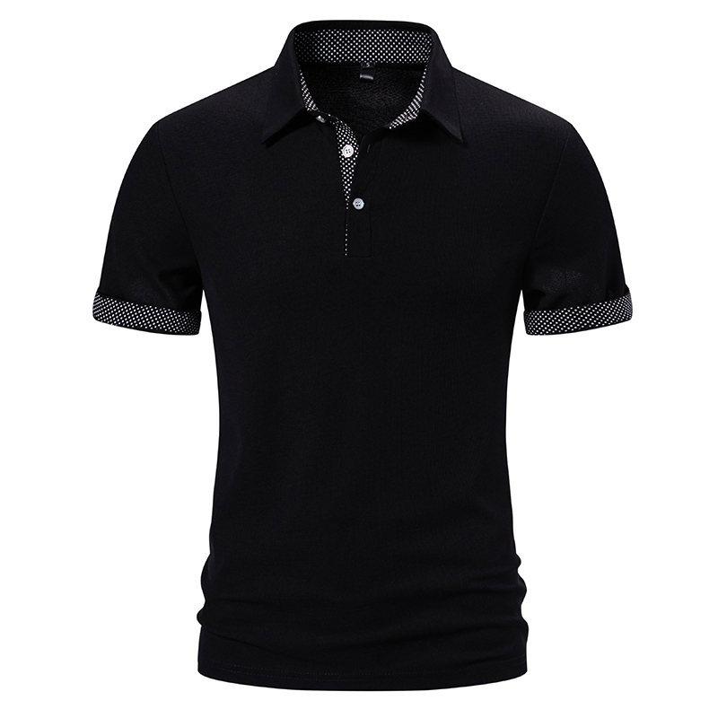 

Men s Casual Polo Shirts Short Sleeve Business Work Shirts Lightweight Breathable Golf Shirts Regular Fit Collared T-Shirts for Male Summer Tee Tops XXL чорний