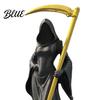 Dark Academia Bookshelf Decor 3D Printed Female Grim Reaper Statue Hooded Faceless Gothic Resin Figurine with Detachable Home Ornament Scythe,