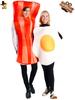 Fried Egg & Bacon Couple Costumes - Funny Halloween Food Outfit for Adults