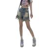 High Waist Tassel Ripped Denim Shorts for Women - Summer A-line Wide Leg with Raw Hem