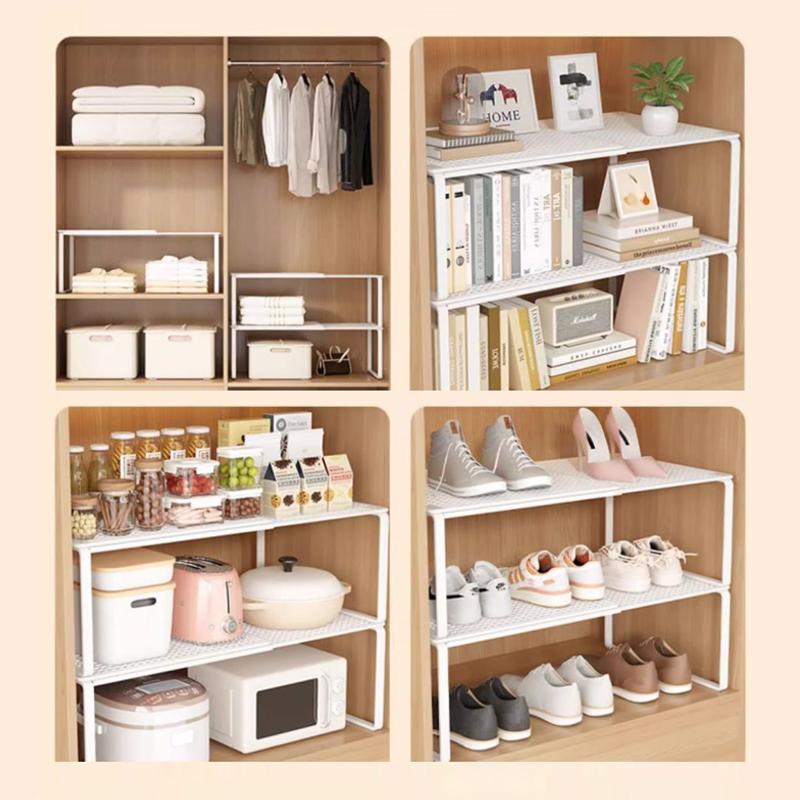Stackable Telescopic Closet Shelf Retractable Expandable Wardrobe Divider Board Adjustable Layered Partition Cabinet Organizer
