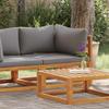 Modular Corner Sofa with Dark Grey Cushions Solid Acacia Wood
