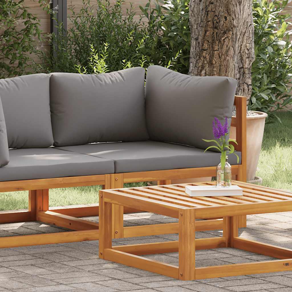 Modular Corner Sofa with Dark Grey Cushions Solid Acacia Wood