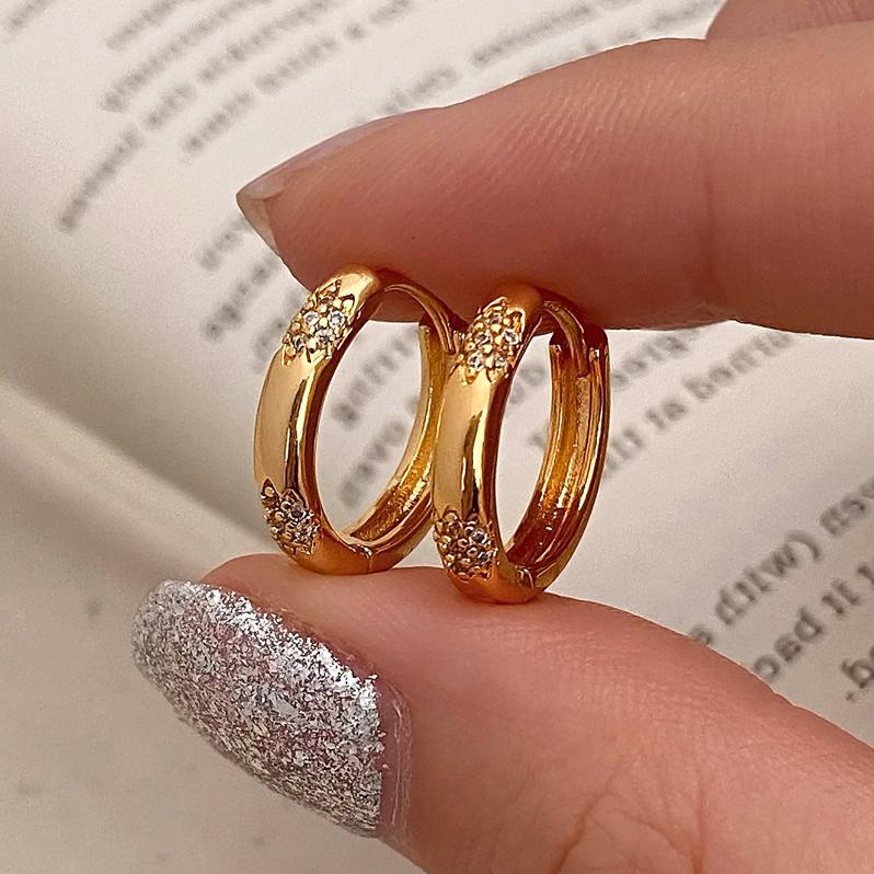 PONYKISS Серебряные Минималистичные Круглые Серьги-Кольца с Цирконами для Женщин Винтажные Легкая Роскошь Изящные Геометрические Аксессуары