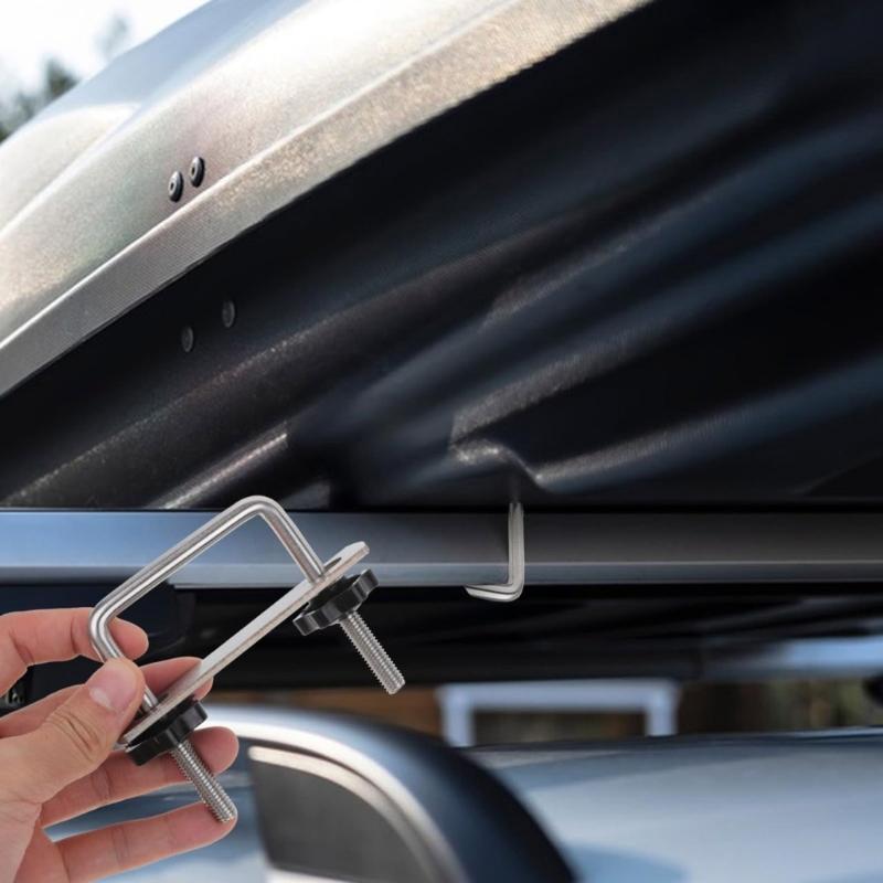 Heavy Duty Metal Roof Rack U Clamp Bracket Tool Less Installation for Vehicle Cargo Stabilization Equipment Stability