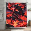 Mörk Gud Rödögd Svart Drake Duschdraperi - Avtagbar Polyester Badrumsinredning med Livfull Fantasikonst, Maskintvättbar