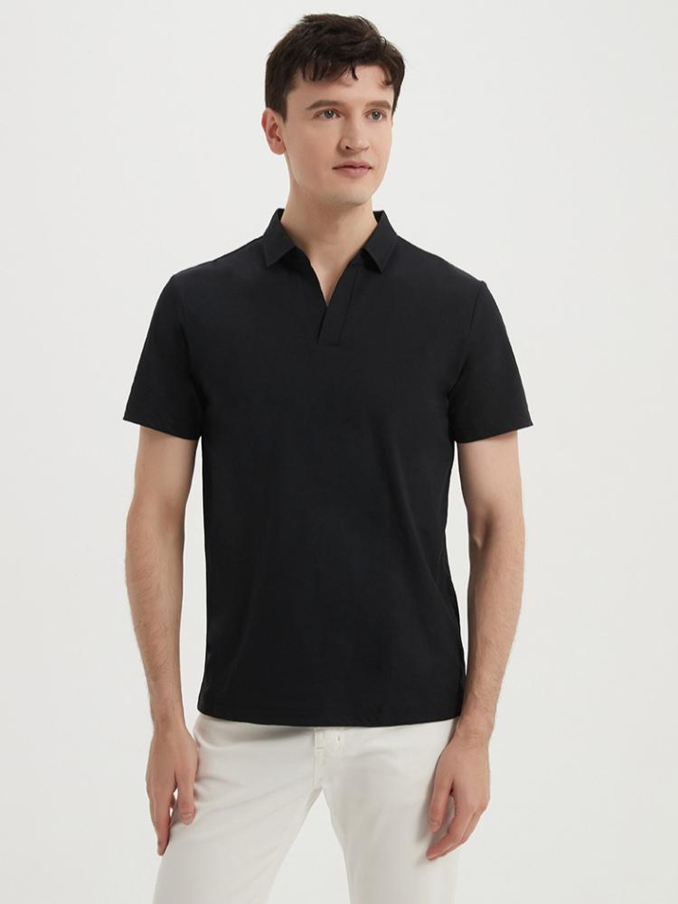 Sports Moisture-wicking Quick-dry Wrinkle-free Seagull-collar Short-sleeve Antibacterial Cool T-shirt Minimalist Lightweight Breathable T-shirt
