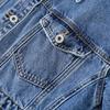 ZIMOXUAN Nuovo arrivo primavera e autunno da donna, giacca di jeans blu vintage a vita alta, elegante giacca corta da cowboy