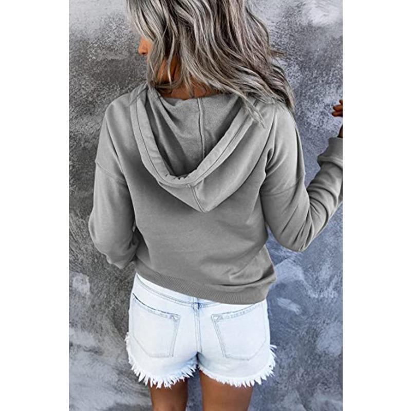 Women S Long Sleeve Loose Casual Hooded Sweatshirt With Drawstring Pockets