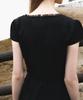 DEHEVE V-Neck Flare Dress [Black]