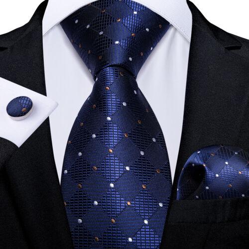 Dibangu Mens Silk Necktie Set Striped Paisley Solid Tie Pocket Square Cufflinks