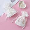 WTEMPO White Hollow-out Lace Brim Gift Bags Jewelry Storage Bags Creative Round Bottom Drawstring Bags Ideal for Storing and Gifting Delicate Items